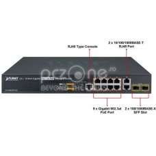 Switch Planet IPv4/IPv6 L2+/L4 Managed 8-Port 802.3at High Power PoE Gigabit Ethernet Switch + 2-Port 100/1000SFP + 2-Port 10/100/1000T RJ45 (240W) GS-5220-8P2T2S