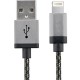 Cablu Date STAR USB La Lightning 2M Aluminiu Alb Negru 137215